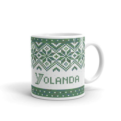 Snowflake Knitting Mug, Handpainted Yarn Mug, coffee and knitting mug, Yarn lover gift, knitter gift, knitter gift, knit gift, yarngift